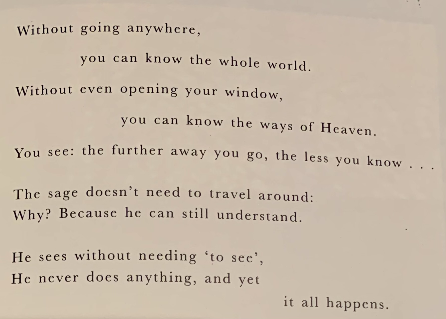 tao te ching, verse 47